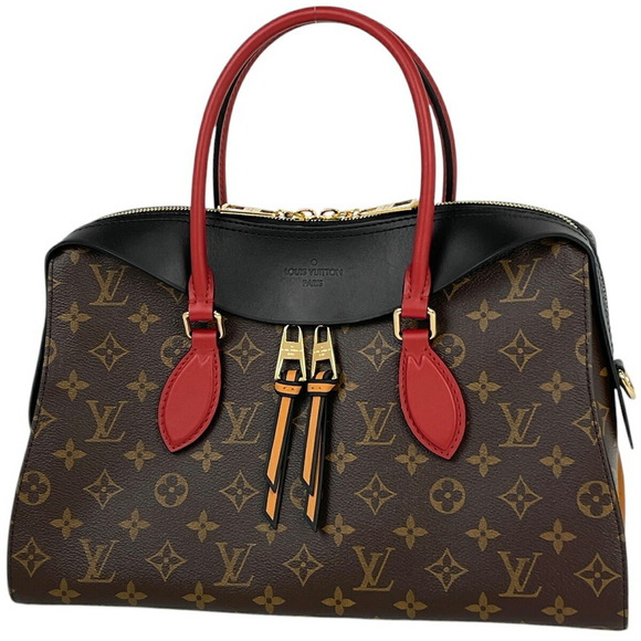 Louis Vuitton Handbags - Louis Vuitton Tuileries Tote Shoulder Bag Handbag Monogram Brown Noir Black Red
